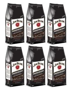 Jim Beam Signature Dark Roast Bourbon Flavored Ground Coffee, 6 Bags (12 Oz Ea.)