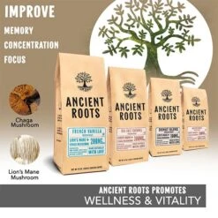 Ancient Roots Hazelnut Medium Roast Flavored Mushroom Ground Coffee 2/12 Oz Bags -Drinks Store ancient roots french vanilla flavored mushroom coffee french vanilla coffee1 2 1 1 1 1 1