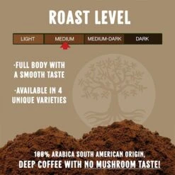 Ancient Roots Donut Shop Flavored Mushroom Coffee - Donut Shop Coffee By Corim Premium Blends (12 Ounces) -Drinks Store ancient roots french vanilla flavored mushroom coffee french vanilla coffee2 2