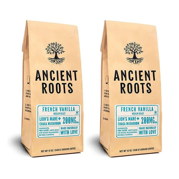 Ancient Roots French Vanilla Flavored Mushroom Coffee By Corim Premium Blends 2/12 Oz Bags 3 Ancient Roots French Vanilla Flavored Mushroom Coffee By Corim Premium Blends 2/12 Oz Bags