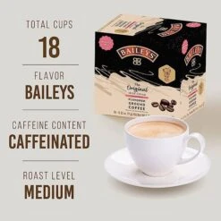 Baileys Bailey's, The Original Irish Cream Flavored Coffee, 18 Single Serve Cups -Drinks Store baileys original irish cream flavored coffee single serve cups 1