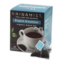 China Mist - English Breakfast Organic Black Full Leaf Tea Sachet, 4 Boxes 15 Count Each -Drinks Store china mist english breakfast organic black full leaf tea sachet 15 cnt 1box 1 1
