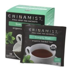 China Mist - Simply Mint Herbal Full Leaf Tea Sachet, 15 Count Box - Biodegradable And Individually Wrapped (6 Pack) -Drinks Store china mist simply mint herbal full leaf tea sachet 15 count box 1
