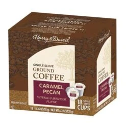 Harry & David Caramel Pecan Single Serve Coffee, 4/18 Count -Drinks Store harry david caramel pecan medium roast single serve coffee 1