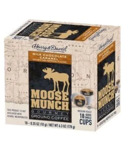 Harry & David Milk Chocolate Caramel Moose Munch Single-Serve Coffee 2/18 Count -Drinks Store harry david milk chocolate caramel moose munch single serve coffee