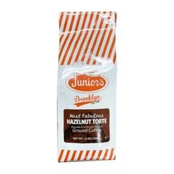 Junior's Most Fabulous Hazelnut Torte, Medium Roast Ground Coffee, 4/12 Oz Bags -Drinks Store juniorhazelnut 1 1