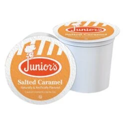Junior's Most Fabulous Salted Caramel, Medium Roast Single Single Serve 4/18 Ct -Drinks Store juniors most fabulous salted caramel medium roast single single serve 100 ct 1 1 1