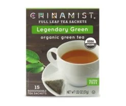 China Mist - Legendary Green Organic Black Full Leaf Tea Sachet, 2 Boxes 15 Count - Biodegradable And Individually Wrapped -Drinks Store legendarygreen teasachet packet 1