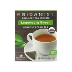 China Mist - Legendary Green Organic Black Full Leaf Tea Sachet, 15 Count Box -Drinks Store legendarygreen teasachet packet 1 2