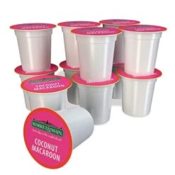 Market & Main Coconut Macaroon Single Serve Coffee Cups, 2 Boxes (24 Cups) -Drinks Store market main onecup coconut macaroon compatible with keurig k cup brewers 12 count1 2