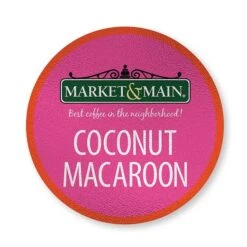 Market & Main Coconut Macaroon Single Serve Coffee Cups, 2 Boxes (24 Cups) -Drinks Store market main onecup coconut macaroon compatible with keurig k cup brewers 12 count2 2