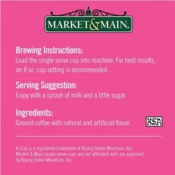 Market & Main Coconut Macaroon Single Serve Coffee Cups, 2 Boxes (24 Cups) -Drinks Store market main onecup coconut macaroon compatible with keurig k cup brewers 12 count5 2