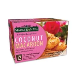 Market & Main Coconut Macaroon Single Serve Coffee Cups, 2 Boxes (24 Cups) -Drinks Store market main onecup coconut macaroon compatible with keurig k cup brewers 12 count 2