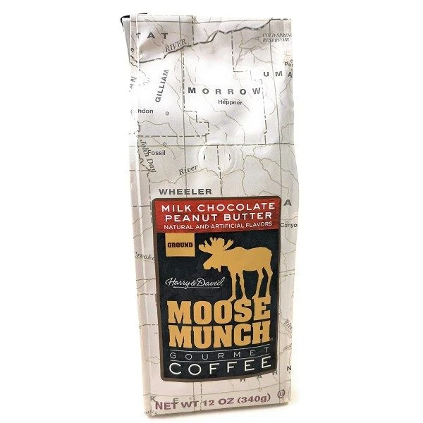 Harry & David Moose Munch Milk Chocolate Peanut Butter Ground Gourmet Coffee 4 Bags 4 Harry & David Moose Munch Milk Chocolate Peanut Butter Ground Gourmet Coffee 4 Bags - Image 2