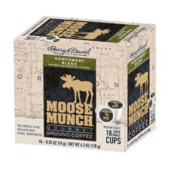 Moose Munch Northwest Blend Coffee Single Serve Coffee By Harry & David, 4/18 Count -Drinks Store moose munch northwest blend coffee single serve cups by harry david 1 box 1