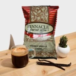 Pinnacle French Vanilla Creme Ground Coffee (24-2.25 Oz Bags) -Drinks Store pinnaclefrench